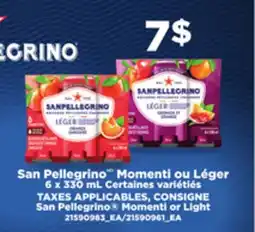 Provigo SAN PELLEGRINOMD MOMENTI OU LÉGER | MOMENTI OR LIGHT, 6 X 330 ML offer