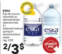 Brunet ESKA Eau de source naturelle ou déminéralisée sélectionnée offer