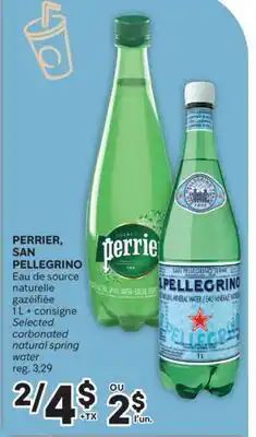 Brunet PERRIER, SAN PELLEGRINO Eau de source naturelle gazéifiée offer