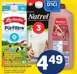 Marché Bonichoix NATREL OR LACTANTIA PUR FILTRE NATREL, QUÉBON, BEATRICE OR SEALTEST MILK OR CHOCOLATE MILK offer