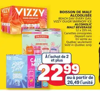 Marché Bonichoix BEACH DAY EVERY DAY, SMIRNOFF ICE VIZZY OR SMIRNOFF ICE ALCOHOLIC MALT BEVERAGE offer