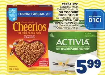 Marché Bonichoix GENERAL MILLS FORMAT FAMILIAL ACTIVIA (8 x 100 g) CEREAL* OR PROBIOTIC YOGURT offer