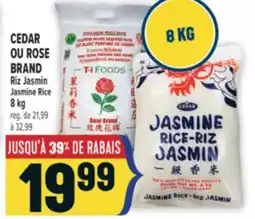 Marché Adonis CEDAR OU ROSE BRAND RIZ | CEDAR OU ROSE BRAND JASMIN JASMINE RICE offer