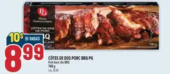 Marché Adonis PLAISIRS GASTRONOMIQUES CÔTES DE DOS PORC BBQ PG | PLAISIRS GASTRONOMIQUES PORK BACK RIBS BBQ offer