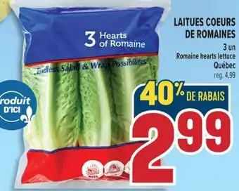 Marché Adonis LAITUES COEURS DE ROMAINES | ROMAINE HEARTS LETTUCE offer