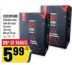 Marché Adonis COCOPURE CHARBON BOIS NOIX DE COCO | COCOPURE COCONUT CHARCOAL offer
