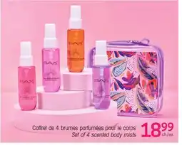Uniprix Coffret de 4 brumes parfumées pour le corps / set of 4 scented body mists offer