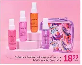 Uniprix Coffret de 4 brumes parfumées pour le corps / set of 4 scented body mists offer