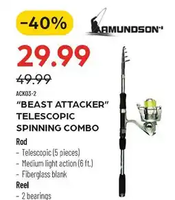 Pronature AMUNDSON BEAST ATTACKER TELESCOPIC SPINNING COMBO offer