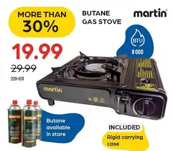 Pronature MARTIN BUTANE GAS STOVE offer