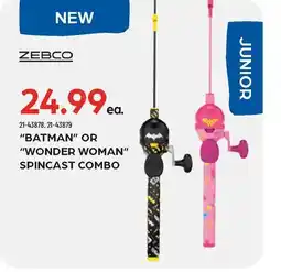 Pronature ZEBCO BATMAN OR WONDER WOMAN SPINCAST COMBO offer