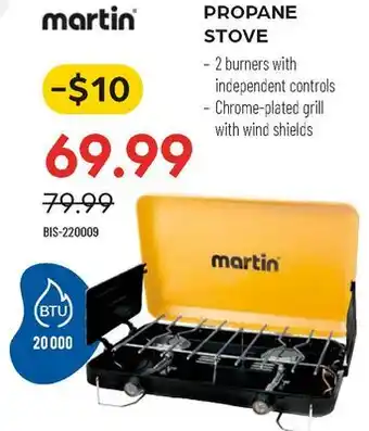Pronature MARTIN PROPANE STOVE offer