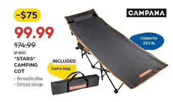 Pronature CAMPANA STARS CAMPING COT offer