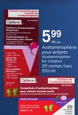 Proxim OPTION+ Acetaminophen for children offer