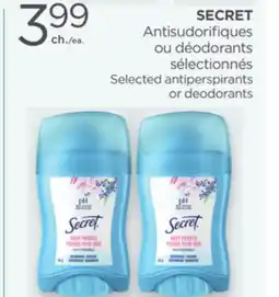 Proxim SECRET Selected antiperspirants or deodorants offer