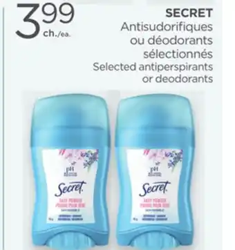 Proxim SECRET Selected antiperspirants or deodorants offer