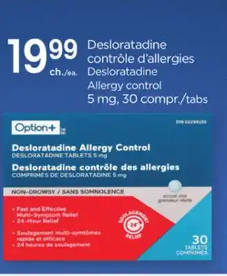 Proxim Option + Desloratadine contrôle d'allergies offer