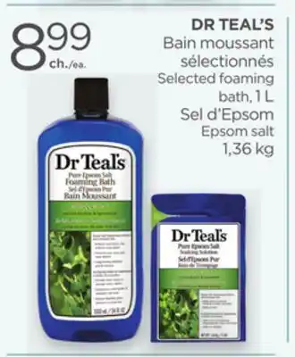 Proxim DR TEAL'S Selected foaming bath, Epsom salt offer