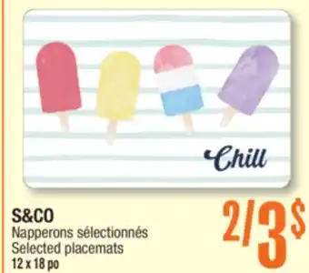 Jean Coutu S&CO Selected placemats offer