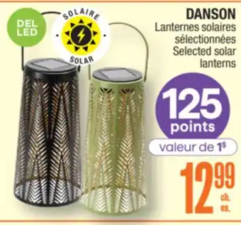 Jean Coutu DANSON Selected solar lanterns offer