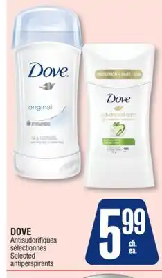 Jean Coutu DOVE Selected antiperspirants offer