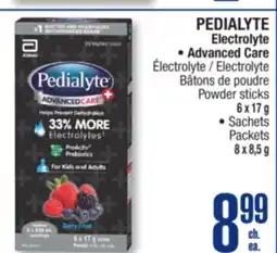 Jean Coutu PEDIALYTE Electrolyte Advanced Care Electrolyte Powder sticks offer
