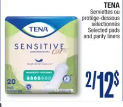 Jean Coutu TENA Selected pads and panty liners offer