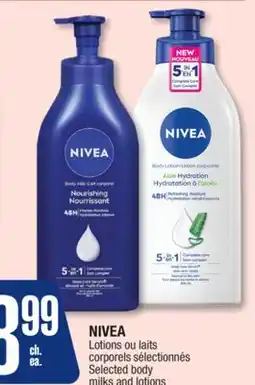 Jean Coutu NIVEA Selected body milks and lotions offer
