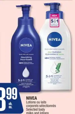 Jean Coutu NIVEA Selected body milks and lotions offer