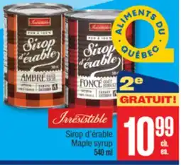 Jean Coutu IRRESISTIBLE Maple syrup offer