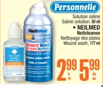 Jean Coutu PERSONNELLE Solution saline, NEILMED Neilcleanse Wound wash offer