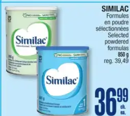 Jean Coutu SIMILAC Selected powdered formulas offer