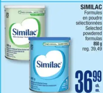 Jean Coutu SIMILAC Selected powdered formulas offer