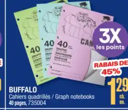 Jean Coutu BUFFALO Graph notebooks offer