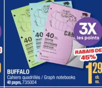 Jean Coutu BUFFALO Graph notebooks offer