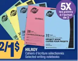 Jean Coutu HILROY Selected writing notebooks offer