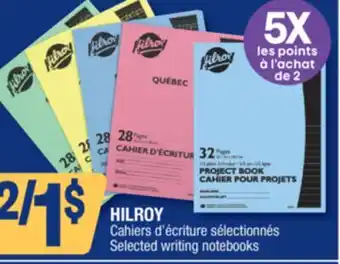 Jean Coutu HILROY Selected writing notebooks offer