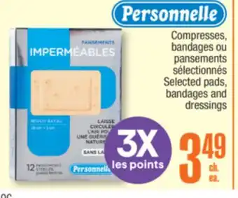Jean Coutu Personnelle Selected pads, bandages and dressings offer