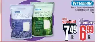 Jean Coutu PERSONNELLE Selected Epsom salts offer