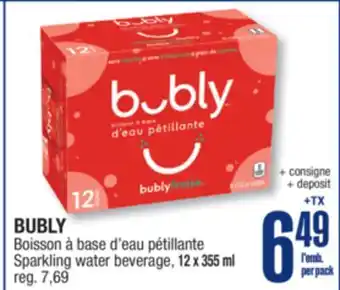 Jean Coutu BUBLY Sparkling water beverage offer