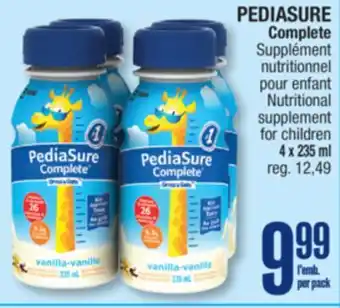 Jean Coutu PEDIASURE Complete Nutritional supplement for children offer