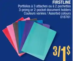 Jean Coutu FIRSTLINE 3-prong or 2-pocket document holders offer