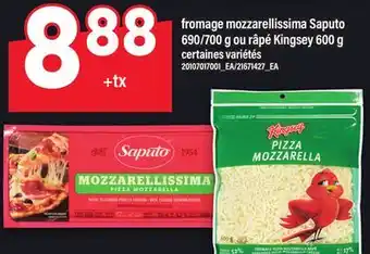 Maxi FROMAGE MOZZARELLISSIMA SAPUTO 690/700 G OU RÂPÉ KINGSEY 600 G offer