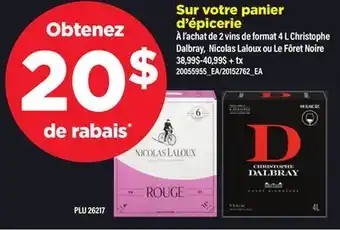 Maxi VINS DE FORMAT 4 L CHRISTOPHE DALBRAY, NICOLAS LALOUX OU LE FÔRET NOIRE offer