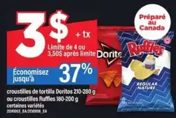 Maxi Croustilles de tortilla Doritos ou croustilles Ruffles offer