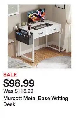 Wayfair Murcott Metal Base Writing Desk offer