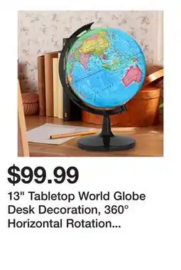Wayfair 13 Tabletop World Globe Desk Decoration, 360° Horizontal Rotation with Clear Text Markings offer
