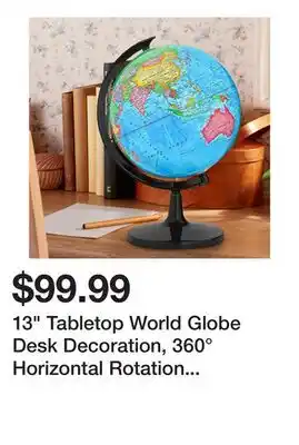 Wayfair 13 Tabletop World Globe Desk Decoration, 360° Horizontal Rotation with Clear Text Markings offer