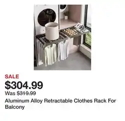 Wayfair Aluminum Alloy Retractable Clothes Rack For Balcony offer