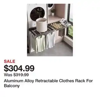 Wayfair Aluminum Alloy Retractable Clothes Rack For Balcony offer